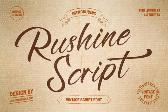 Discover the Vintage Charm of Rushine Script for Your Next Project